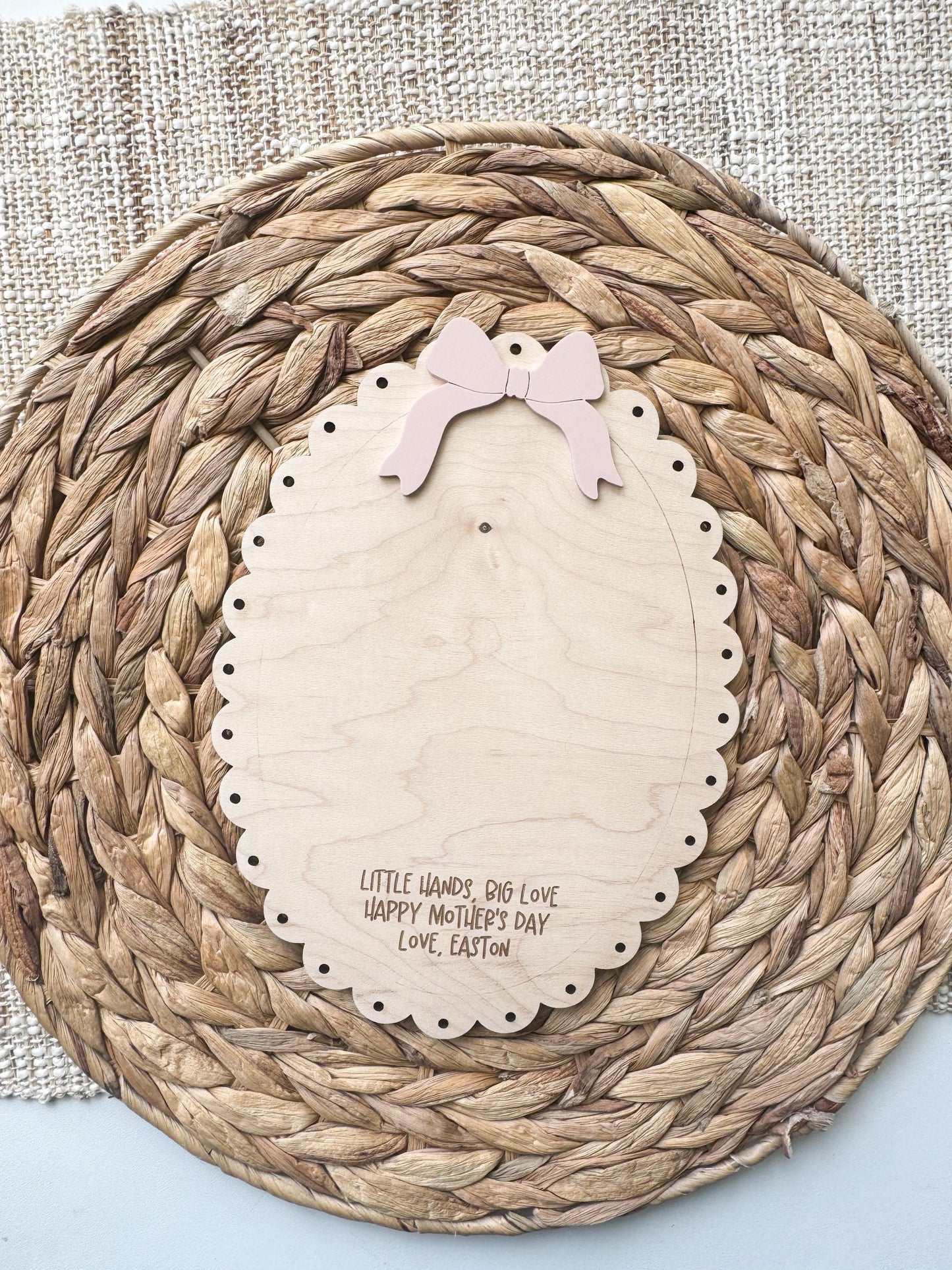 Handprint Keepsake Sign, Mother’s Day Gift From Kids, Personalized Mom Wood Plaque, Grandma Birthday Present