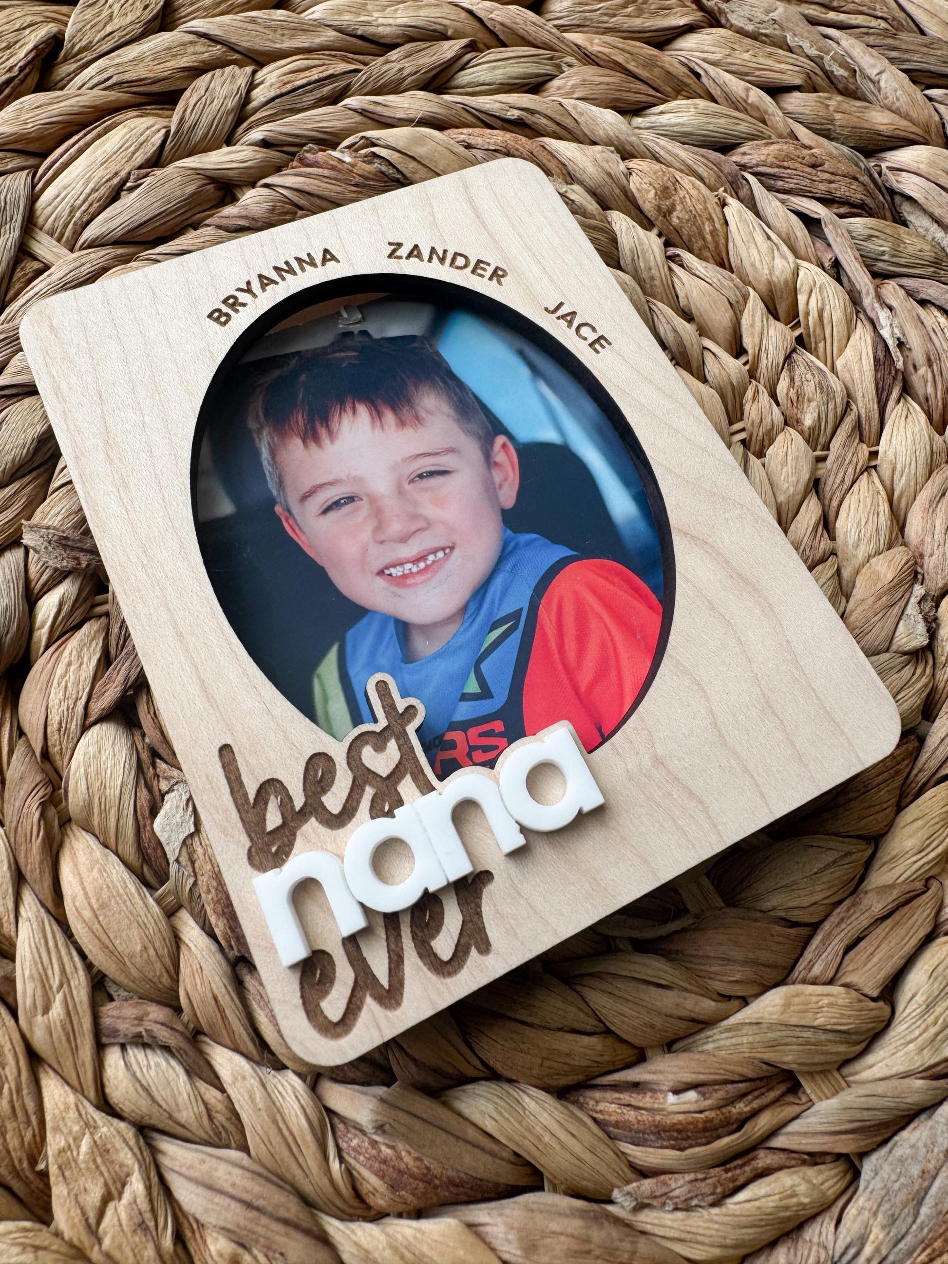 Photo Frame Visor Clip, Best Ever Mothers Day Gift, Personalized Magnet Frame, Family Picture Keepsake