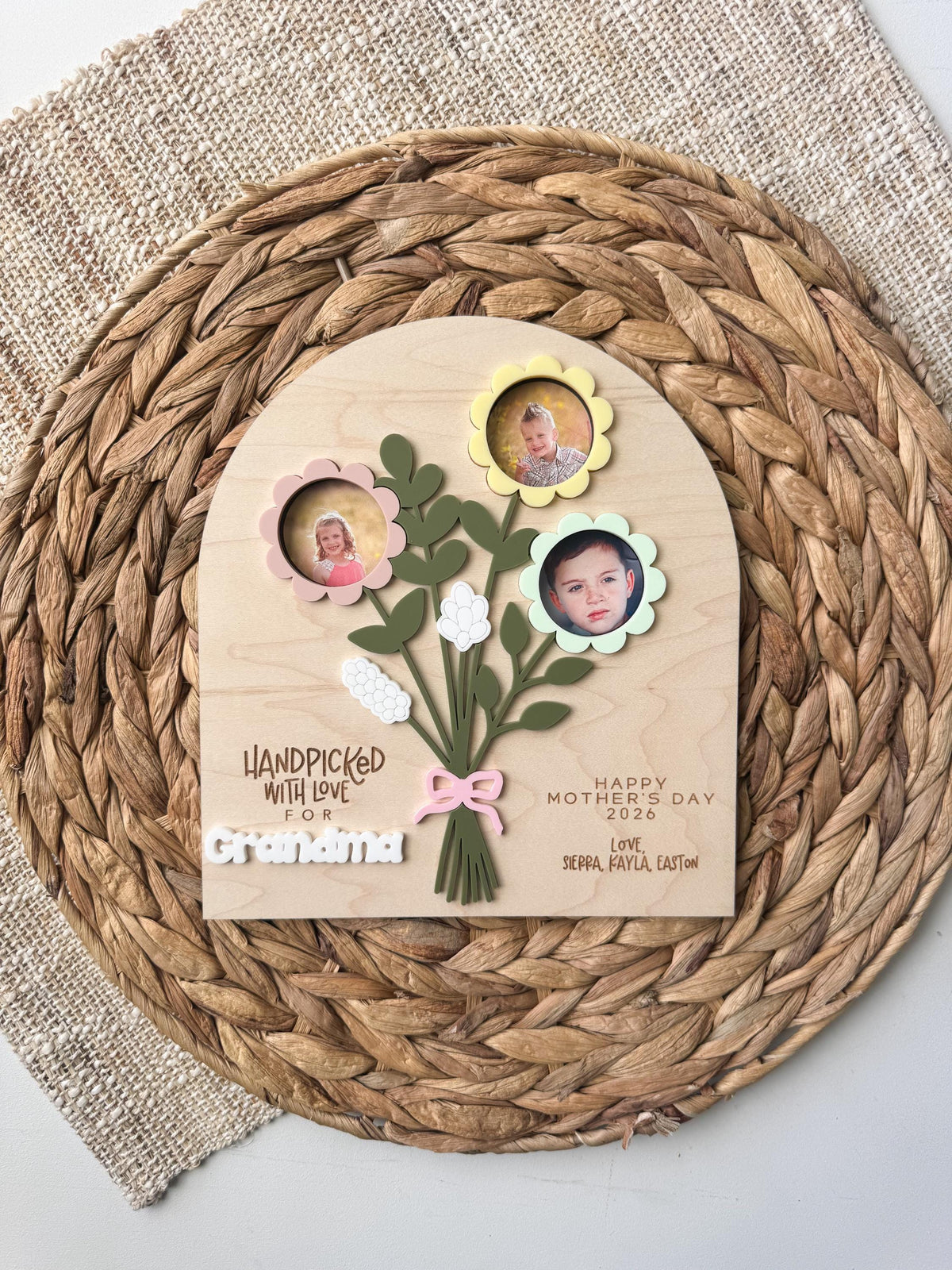 Photo bouquet keepsake sign for Grandma, Nana or Mommy