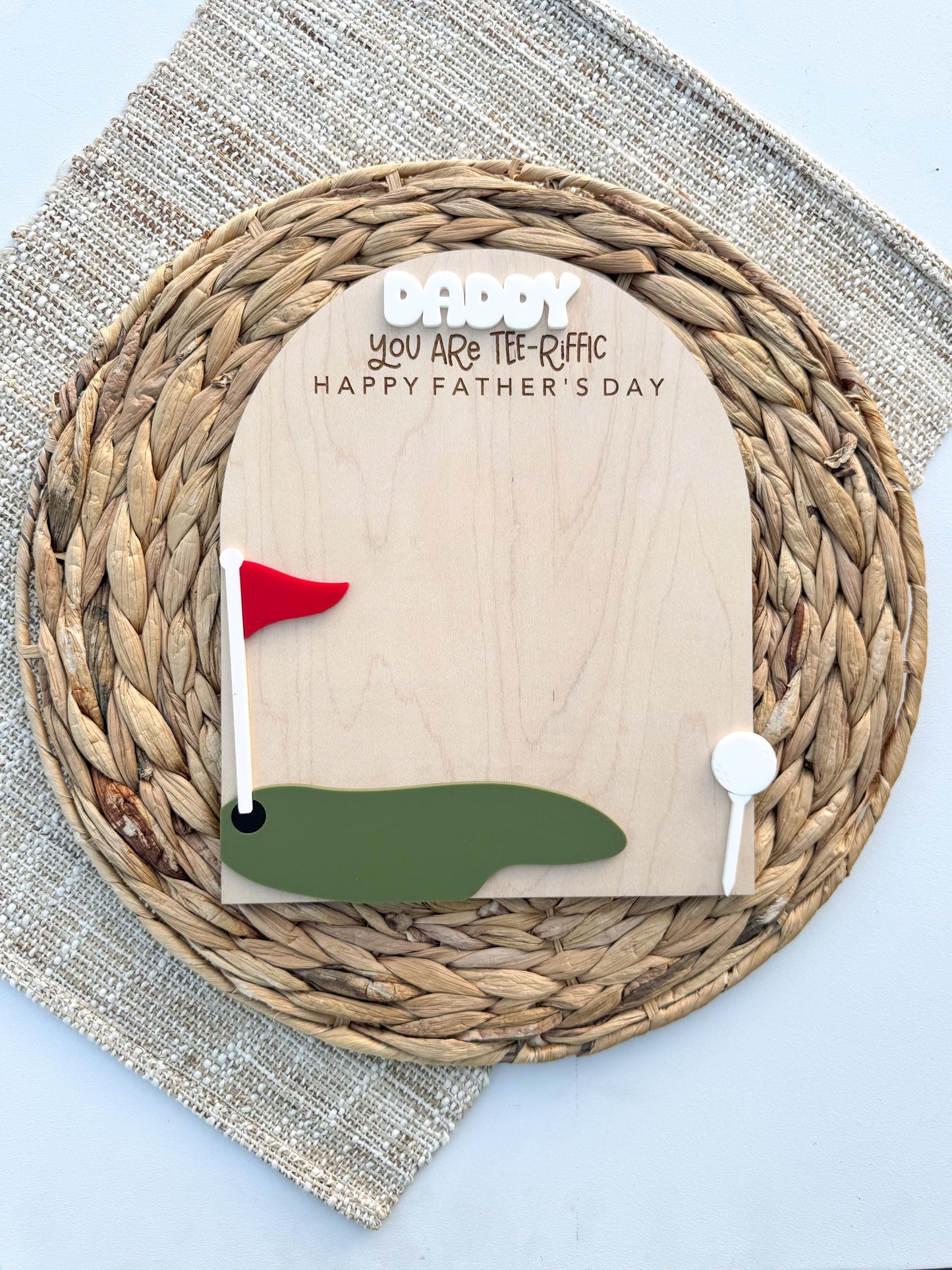 Golf Handprint Plaque for Dad, Personalized Father’s Day Keepsake Sign