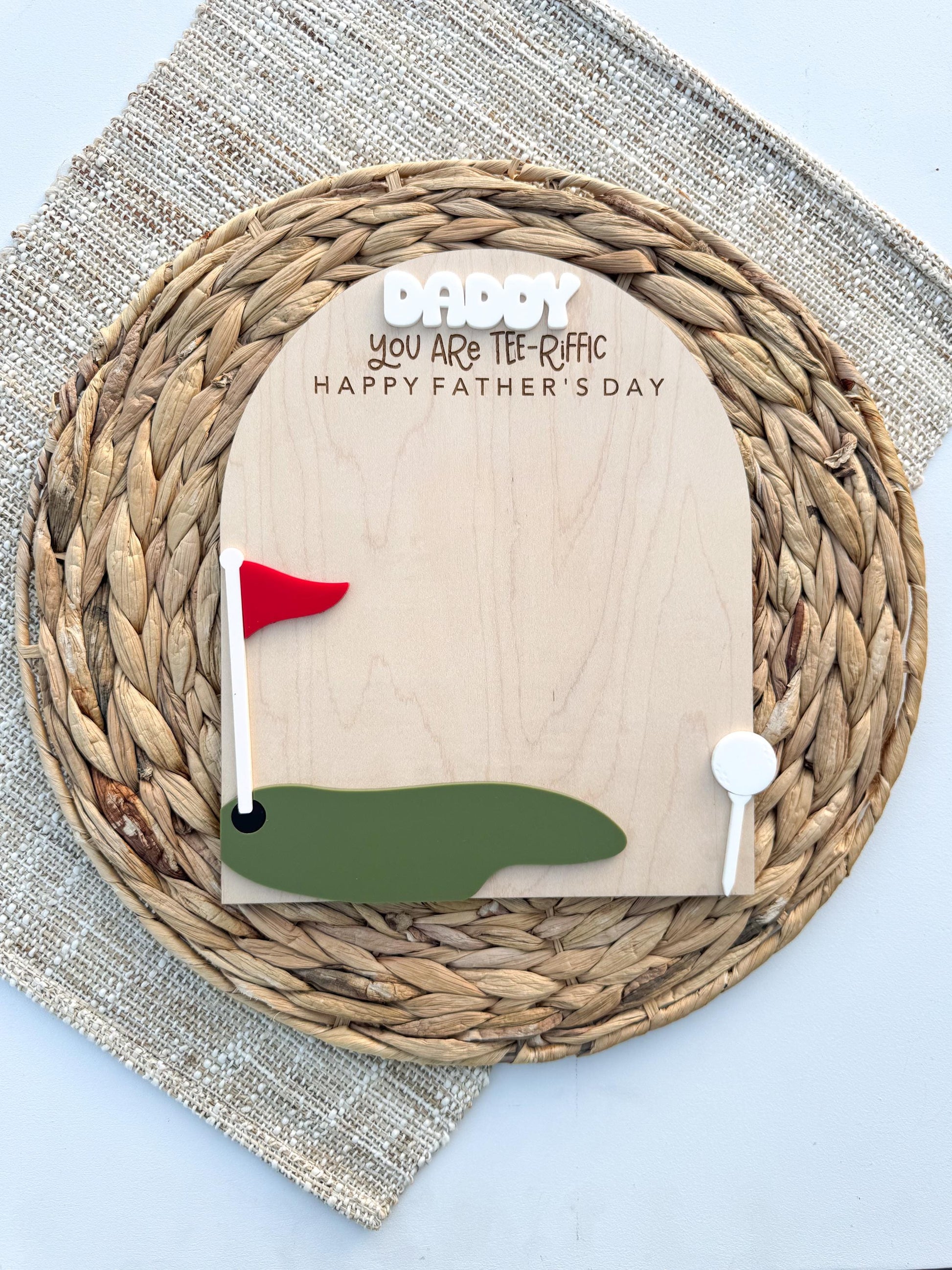 Golf Handprint Plaque for Dad, Personalized Father’s Day Keepsake Sign