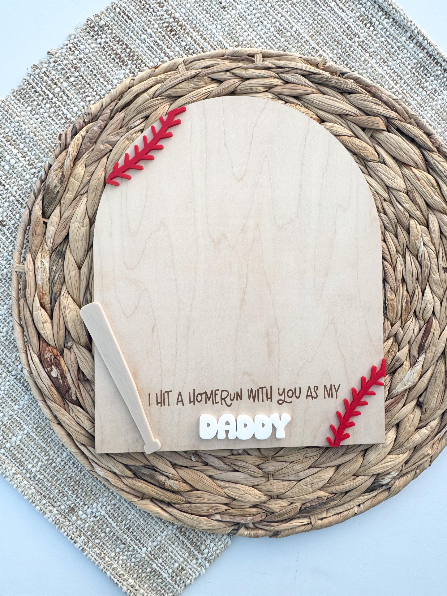 Baseball Handprint Sign, Dad Gift from Kids, Father’s Day Keepsake Plaque Grandpa