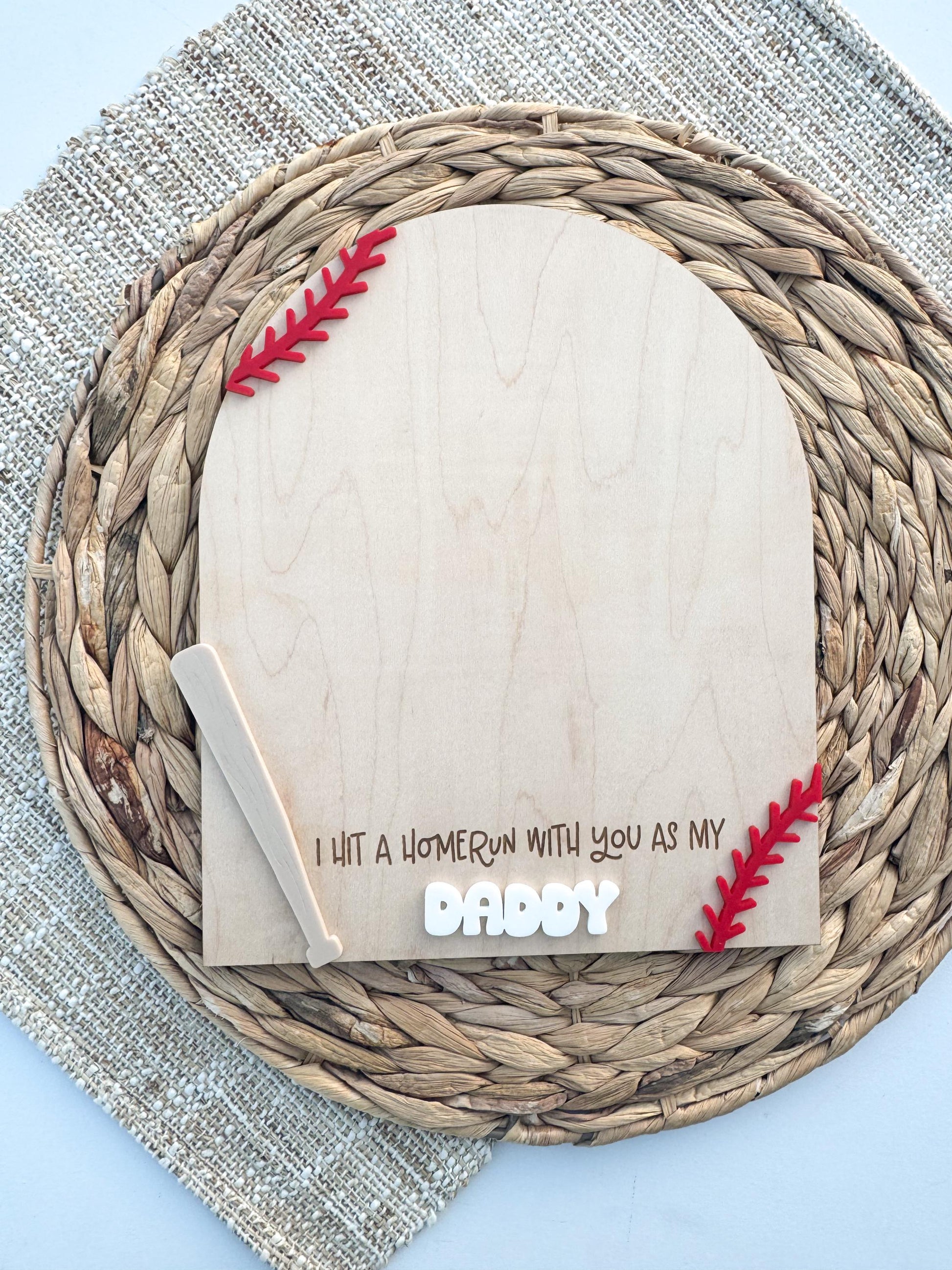 Baseball Handprint Sign, Dad Gift from Kids, Father’s Day Keepsake Plaque Grandpa