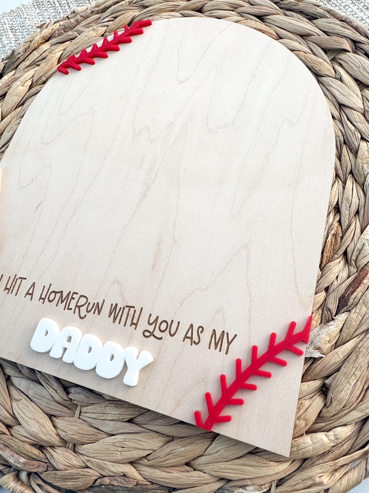 Baseball Handprint Sign, Dad Gift from Kids, Father’s Day Keepsake Plaque Grandpa