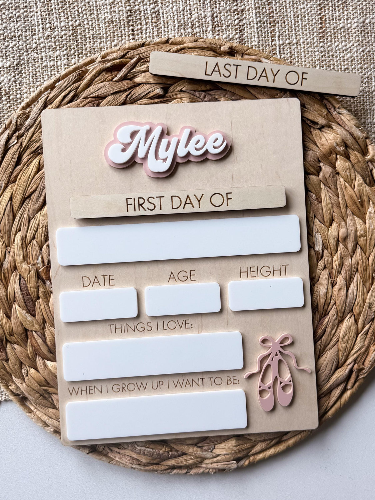 Acrylic color chart showing available color options for personalized back to school signs and school milestone boards.