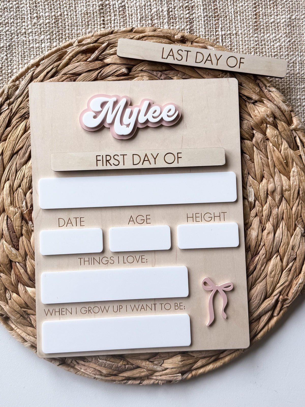 Personalized First Day of School Sign | First & Last Day Board | Dry Erase School Milestone
