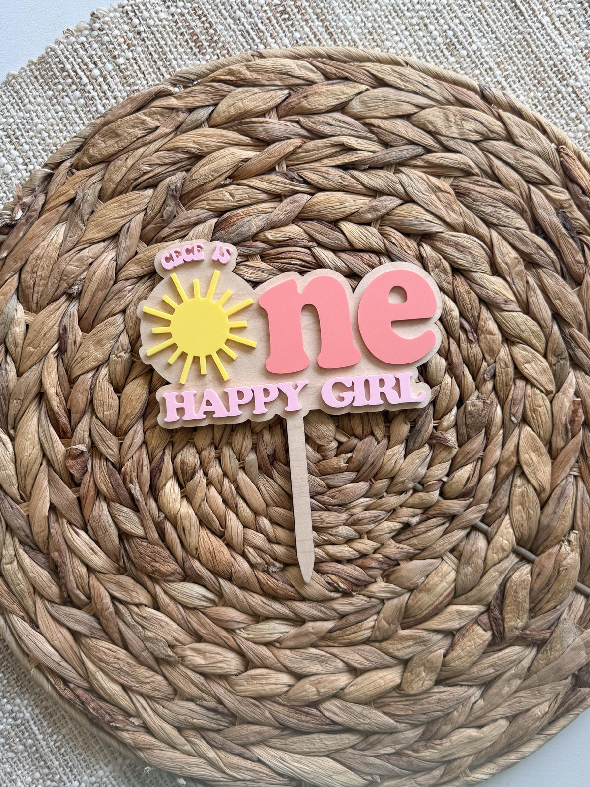 Daisy First Birthday Cake Topper | One-derful Birthday Decor | Girl Birthday Party