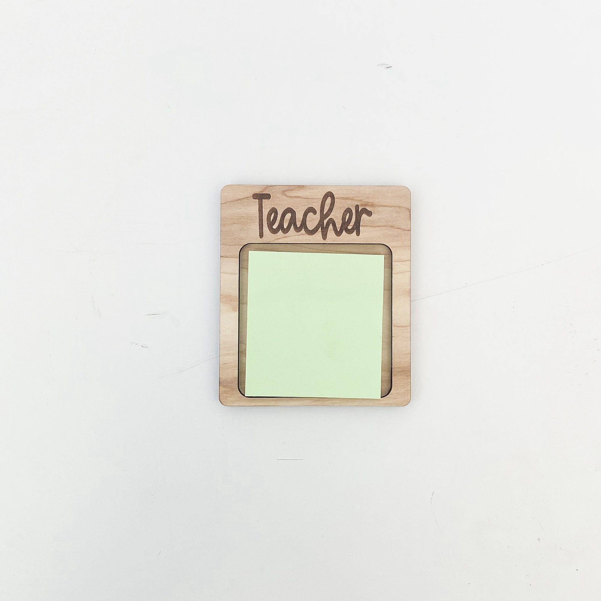 Personalized teacher note pad holder showing multiple design options available