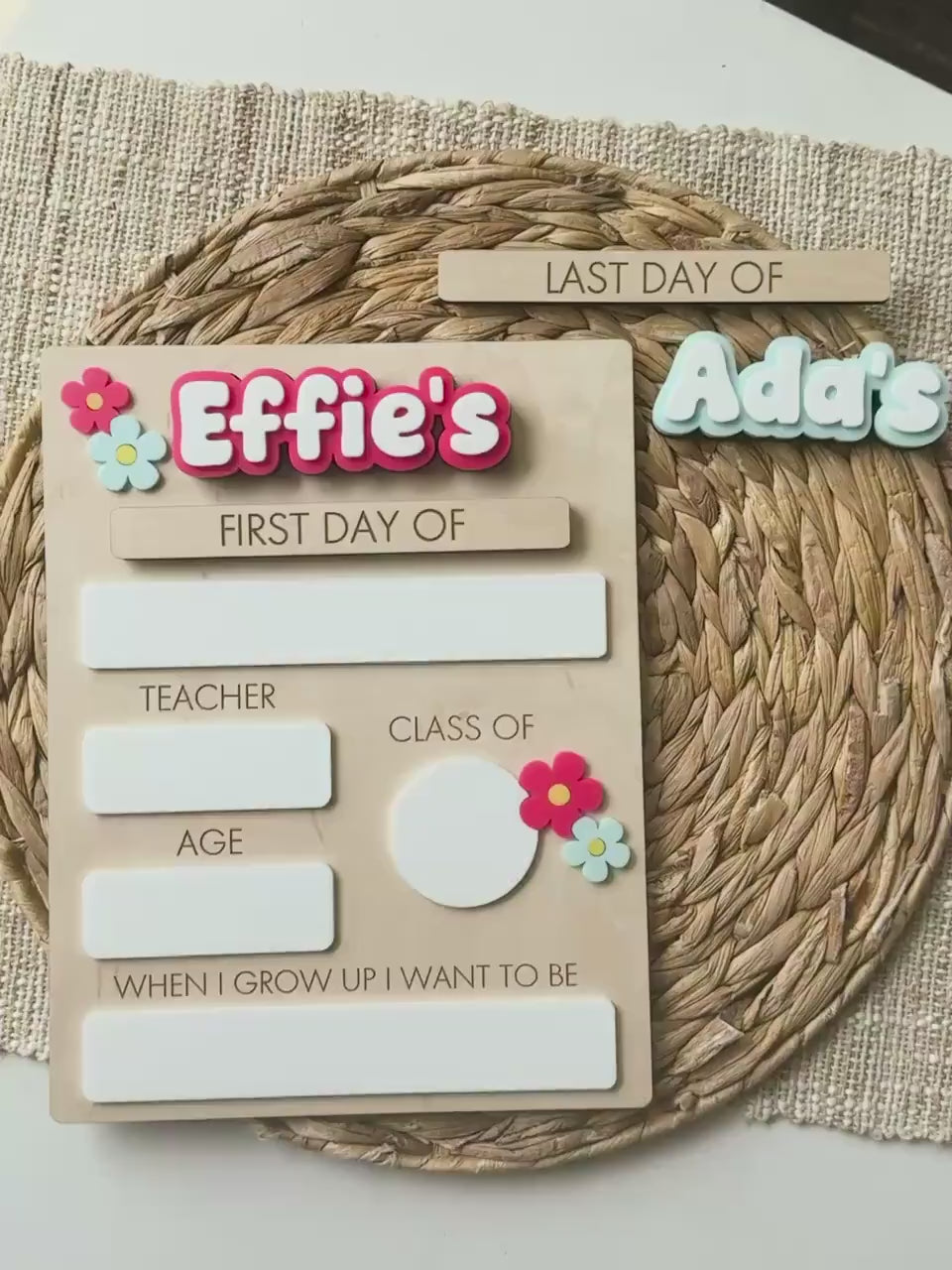 Daisy Back to School Sign | Personalized First and Last Day of School Board