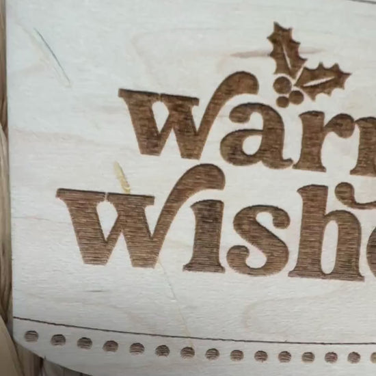 Video of the maple wood coffee cup gift card holder