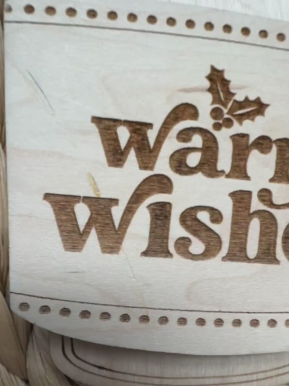 Video of the maple wood coffee cup gift card holder