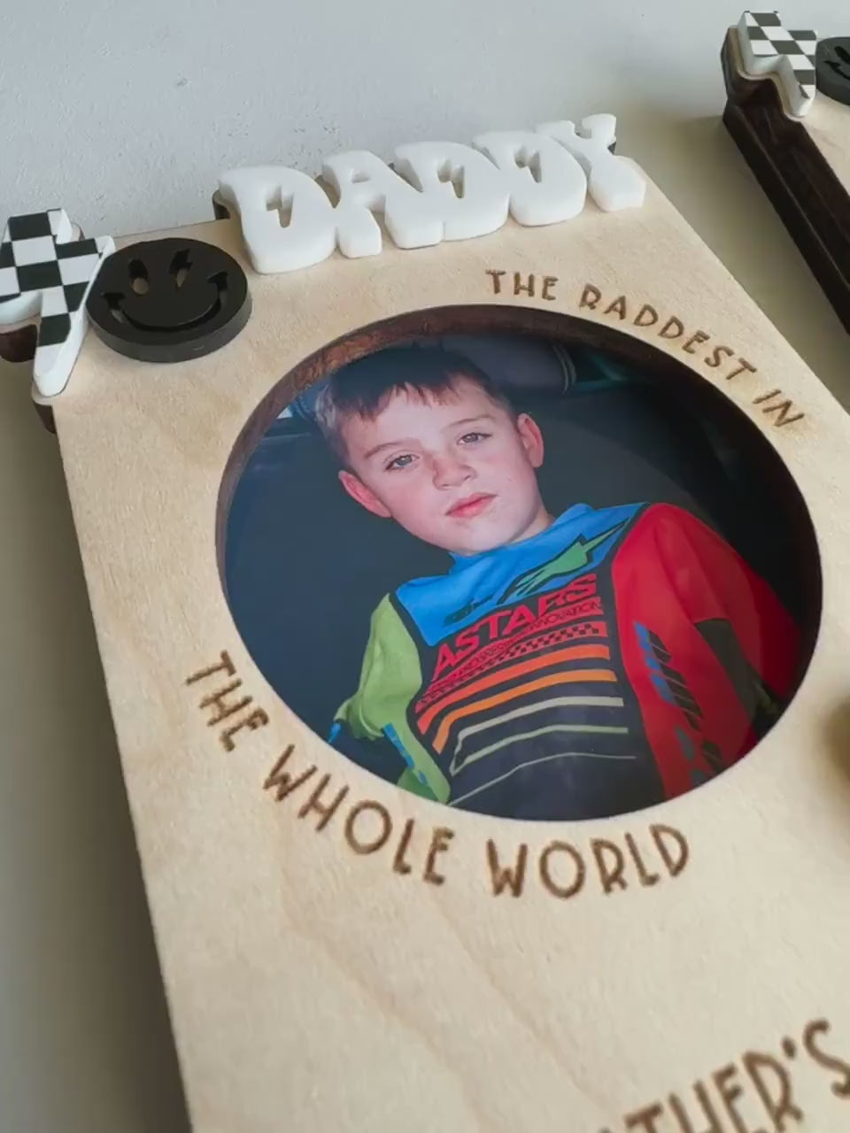 Personalized Maple Wood Photo Magnet | Christmas Father's Day Gift for Dad