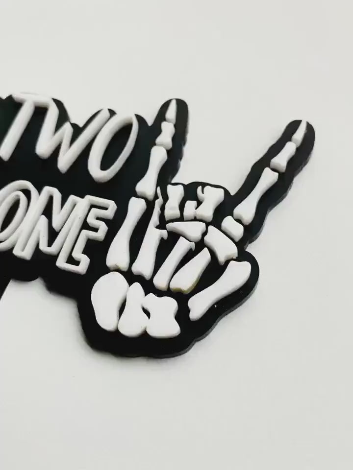 Bad Two The Bone Cake Topper | Birthday Party Decor | 2nd birthday | boys birthday theme | girls birthday | skull | dirt bike | acrylic