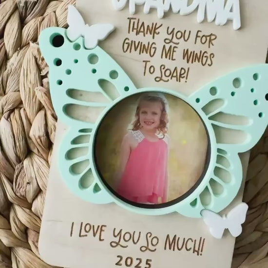 Video of the personalized butterfly photo frame magnet