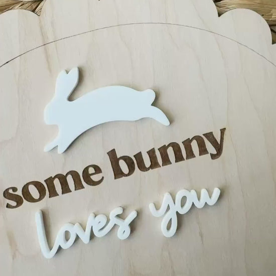Personalized Easter Handprint Sign | "Some Bunny Loves You" Keepsake