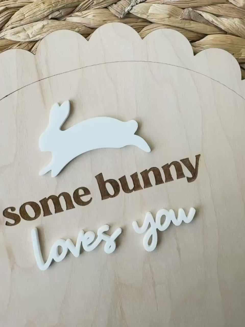 Personalized Easter Handprint Sign | "Some Bunny Loves You" Keepsake