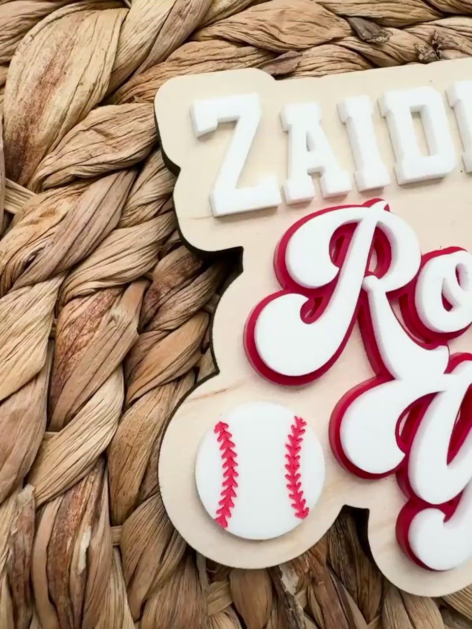 Rookie Year Baseball Cake Topper | Personalized First Birthday Party Decor
