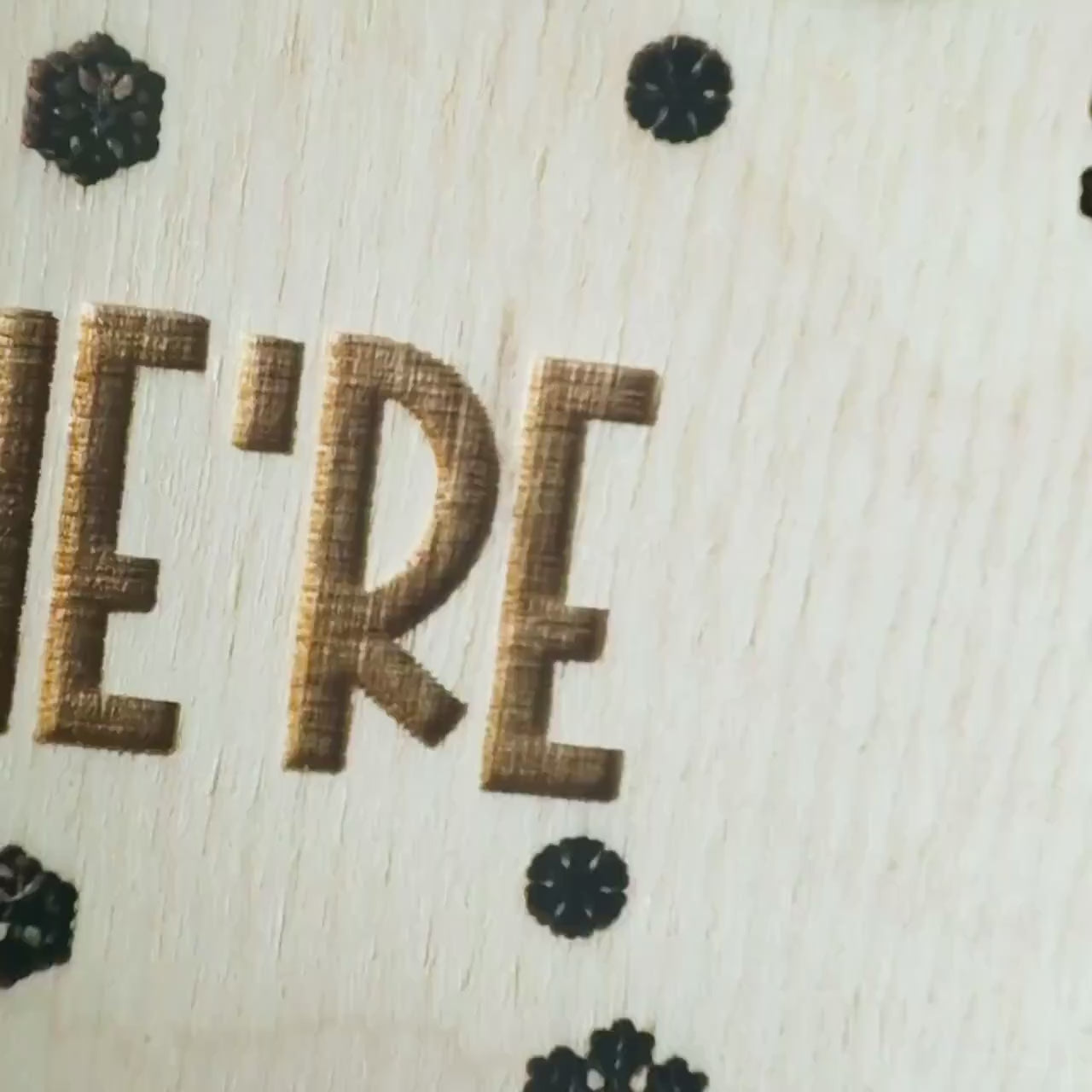 Video of the personalized I'm Back and We're Back wooden elf arrival postcards
