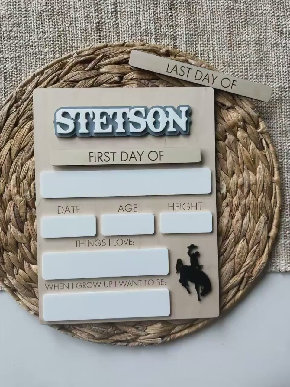 Personalized First Day of School Sign | First & Last Day Board | Dry Erase School Milestone