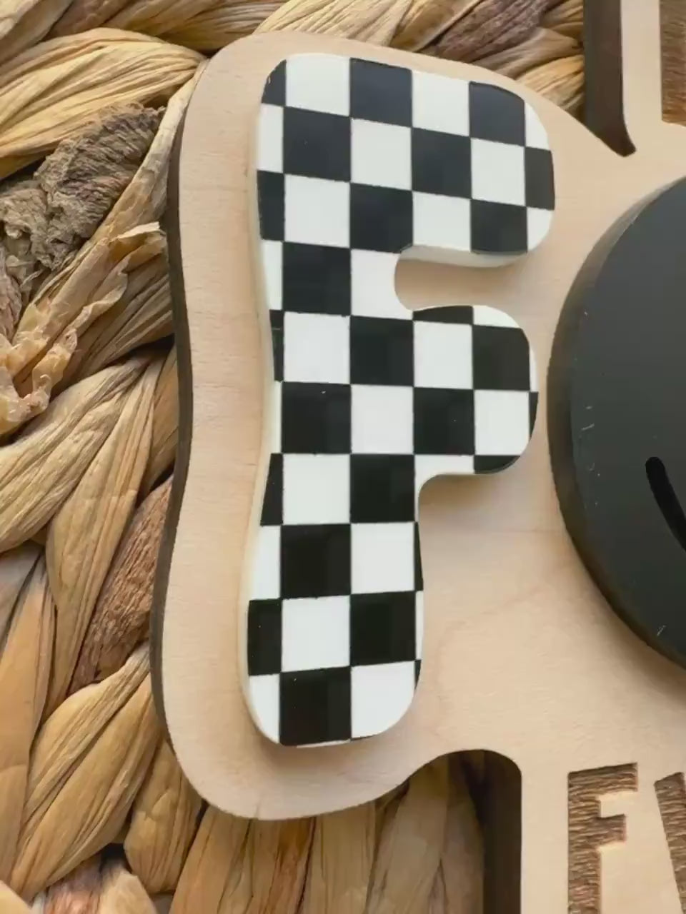 Four Ever Rad Dude Cake Topper | Birthday Party Decor | 4th birthday Party | boys birthday theme | Cake Topper Birthday | Checker Decor