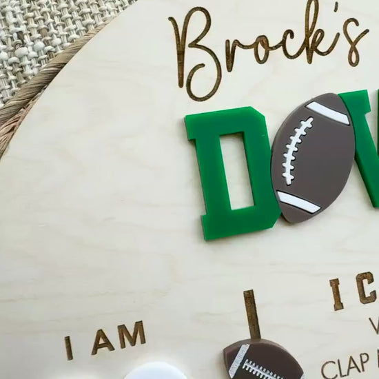First Down First Birthday Milestone Board | Personalized Football Birthday Sign