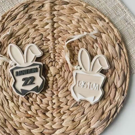 Video of the custom number plate Easter basket tag