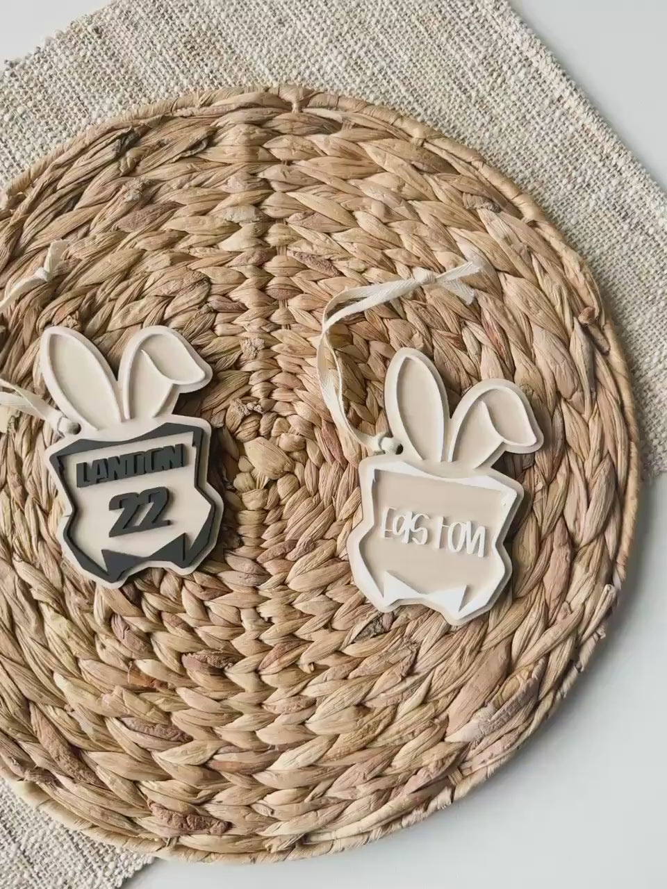 Video of the custom number plate Easter basket tag