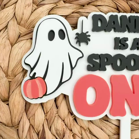 Spooky One Cake Topper | Personalized Halloween First Birthday Ghost Decor
