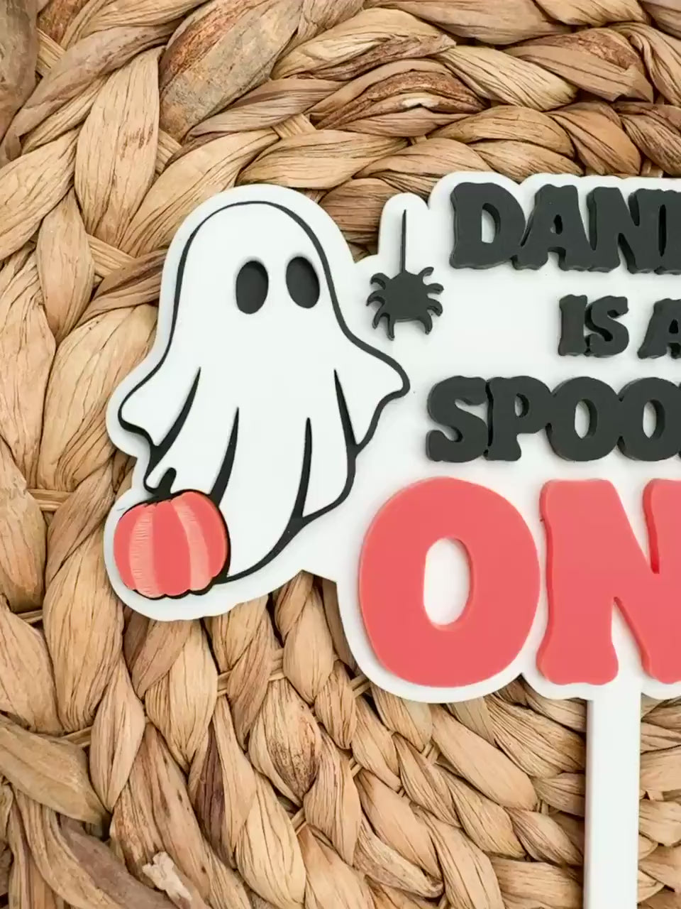 Spooky One Cake Topper | Personalized Halloween First Birthday Ghost Decor