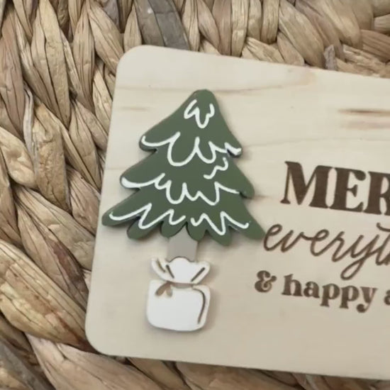 Video of the wooden Christmas gift card holders in tree, wreath and gift box designs