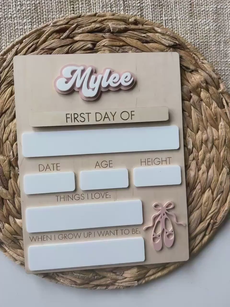 Ballet Back to School Sign | Personalized First & Last Day School Milestone  Board