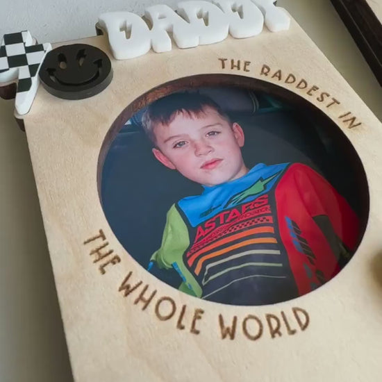 Fathers Day Gift | Father's Day Magnet For Dad | Picture Frame From Kids | Fridge Photo Magnet | Gift for Grandpa | Dirt Bike | Cool | Moto