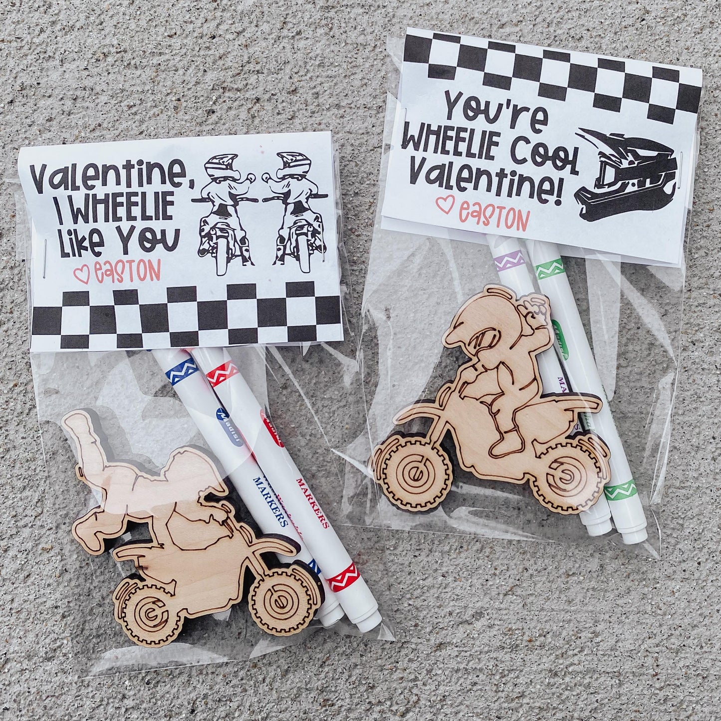 Dirt Bike Color Your Own Valentine's Cards