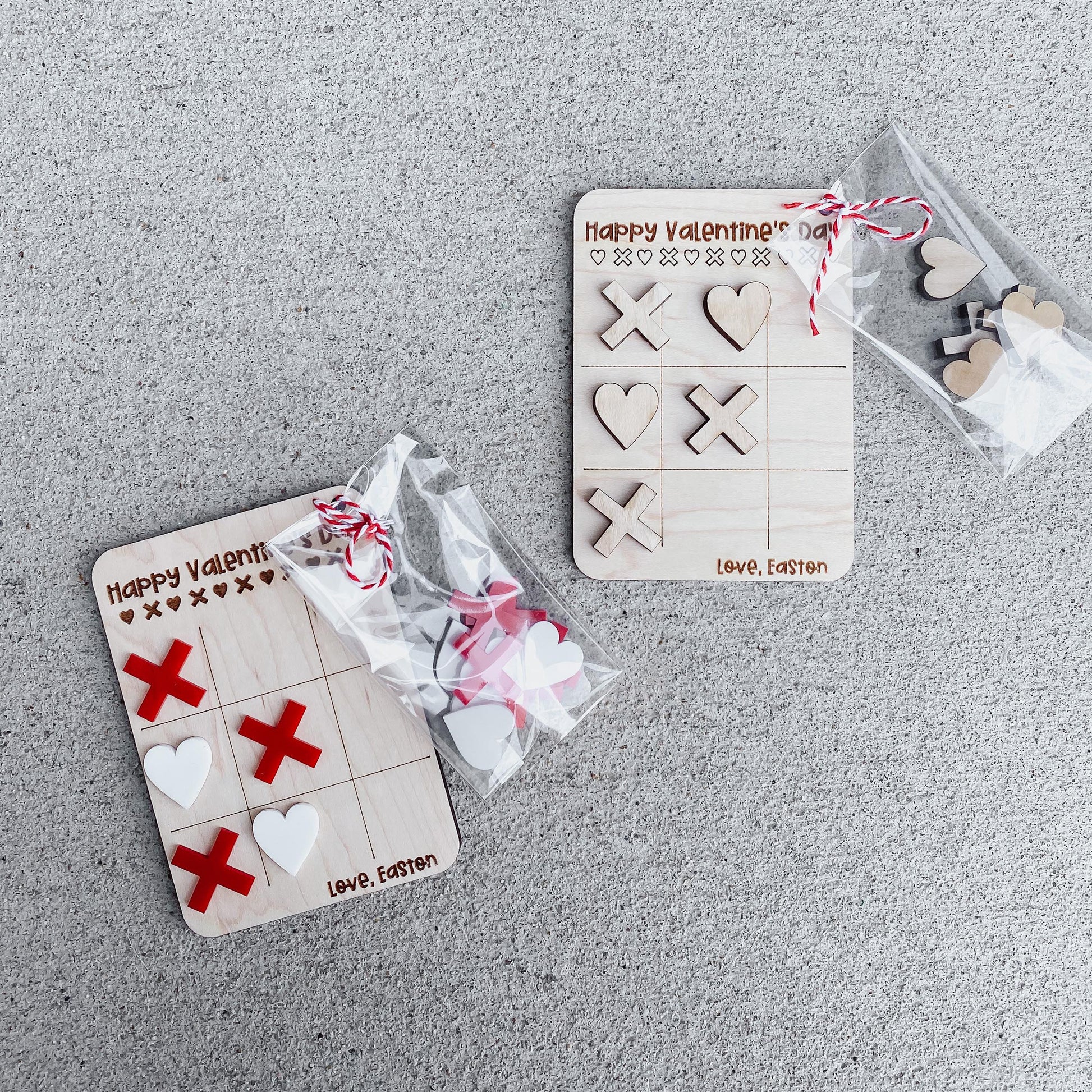Tic tac toe Valentine Day card set for kids classroom exchange, non-candy gift
