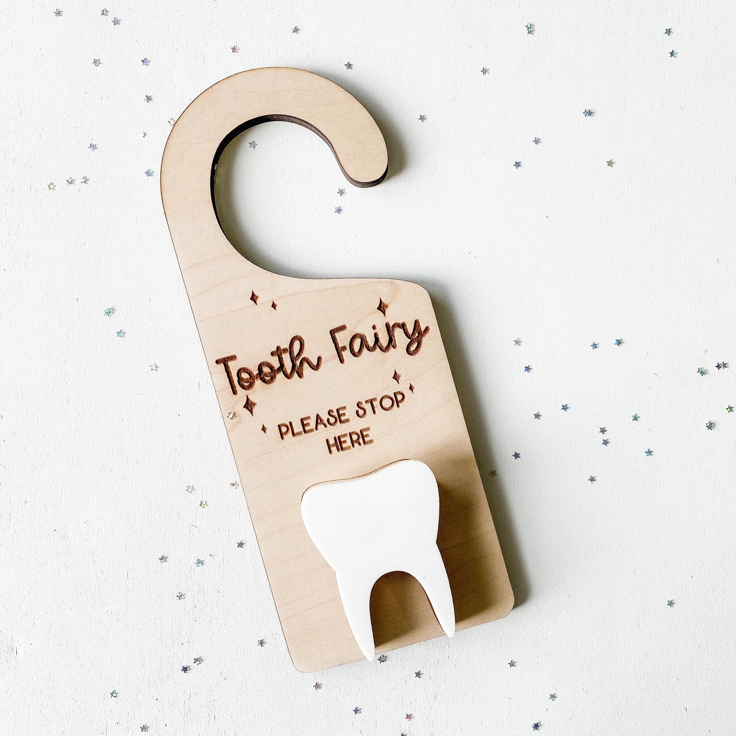 Tooth Fairy Door Hanger | Personalized Kids Bedroom Door Sign
