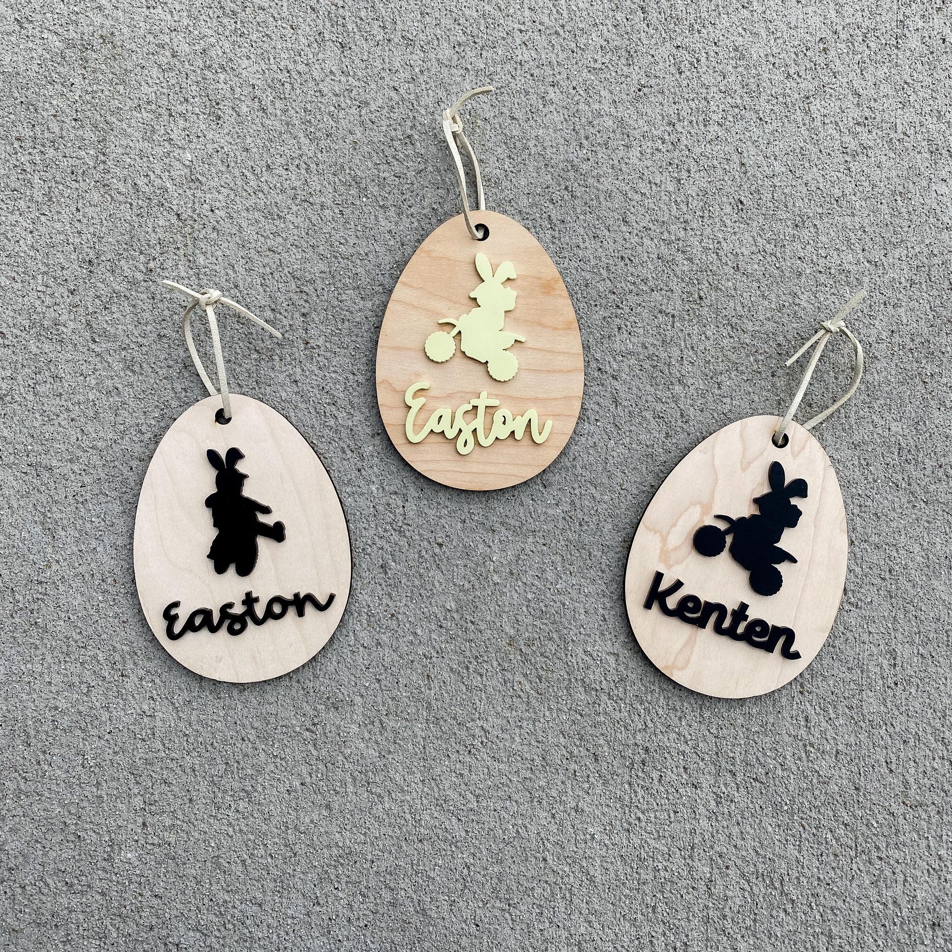 Personalized maple wood dirt bike Easter basket tag with custom name, motocross Easter gift