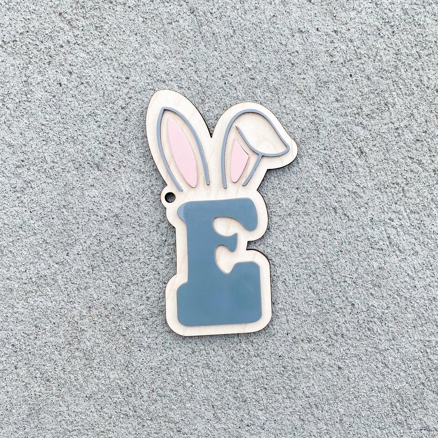 Initial Easter Basket Tag | Personalized Wood Easter Name Tag