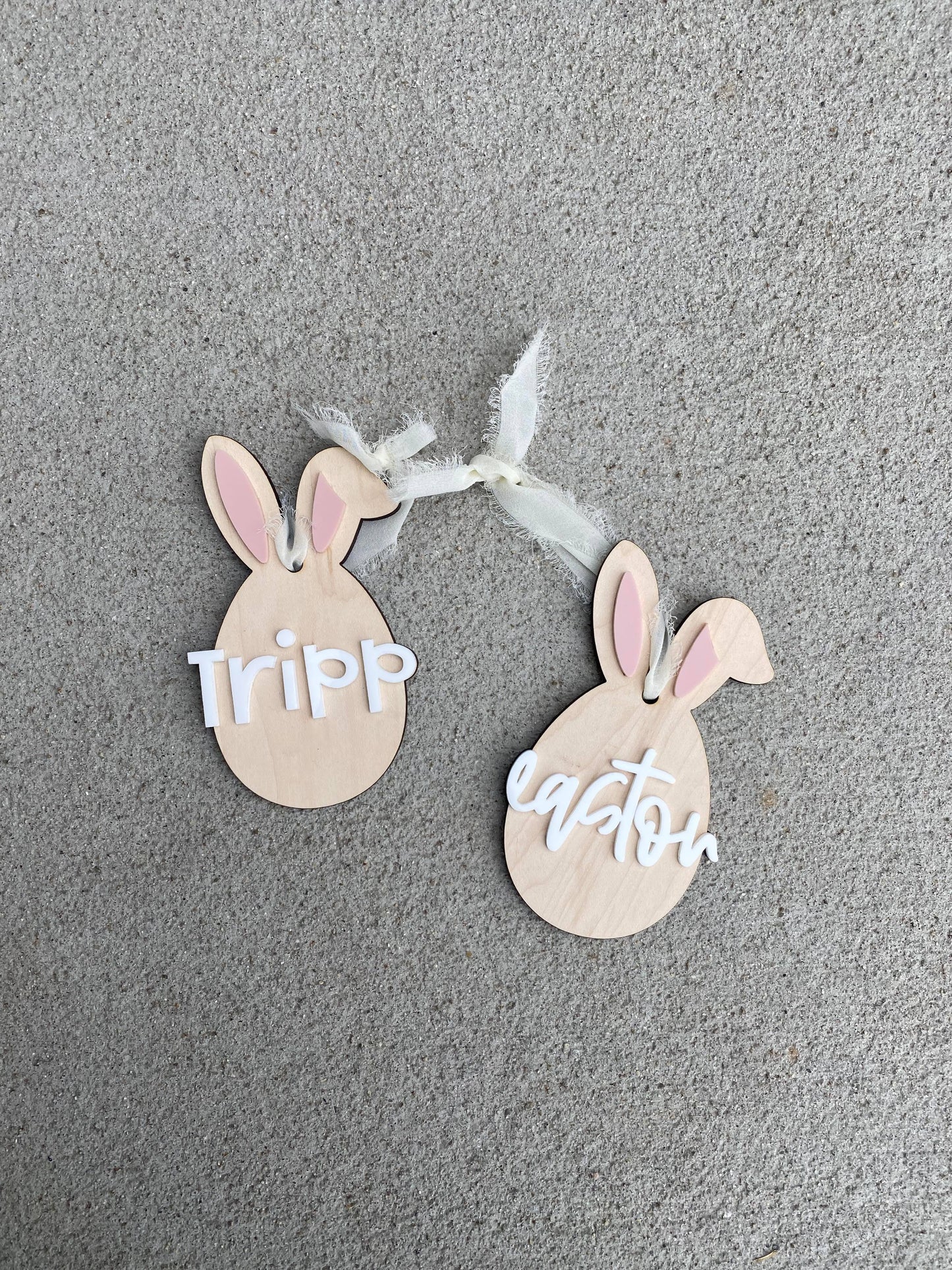 Easter Bunny Basket Tag | Personalized Wood Easter Name Tag