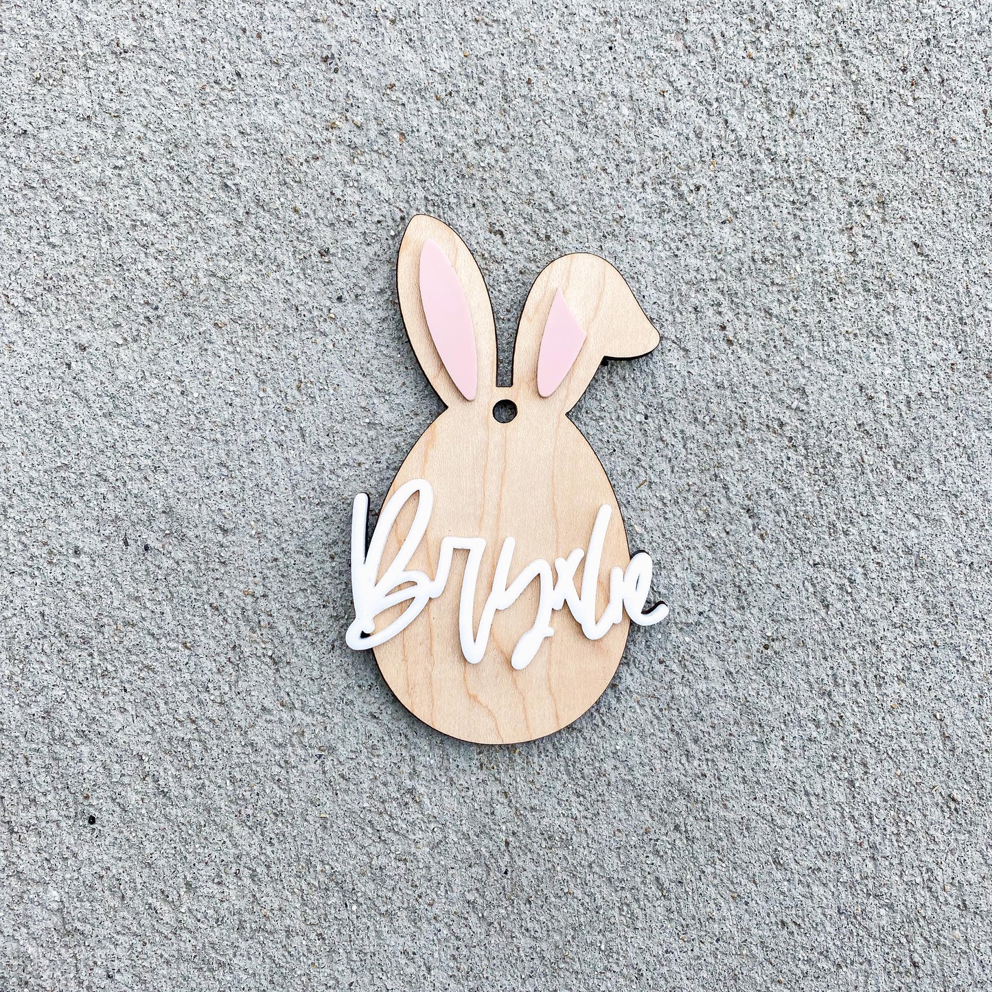 Easter Bunny Basket Tag | Personalized Wood Easter Name Tag