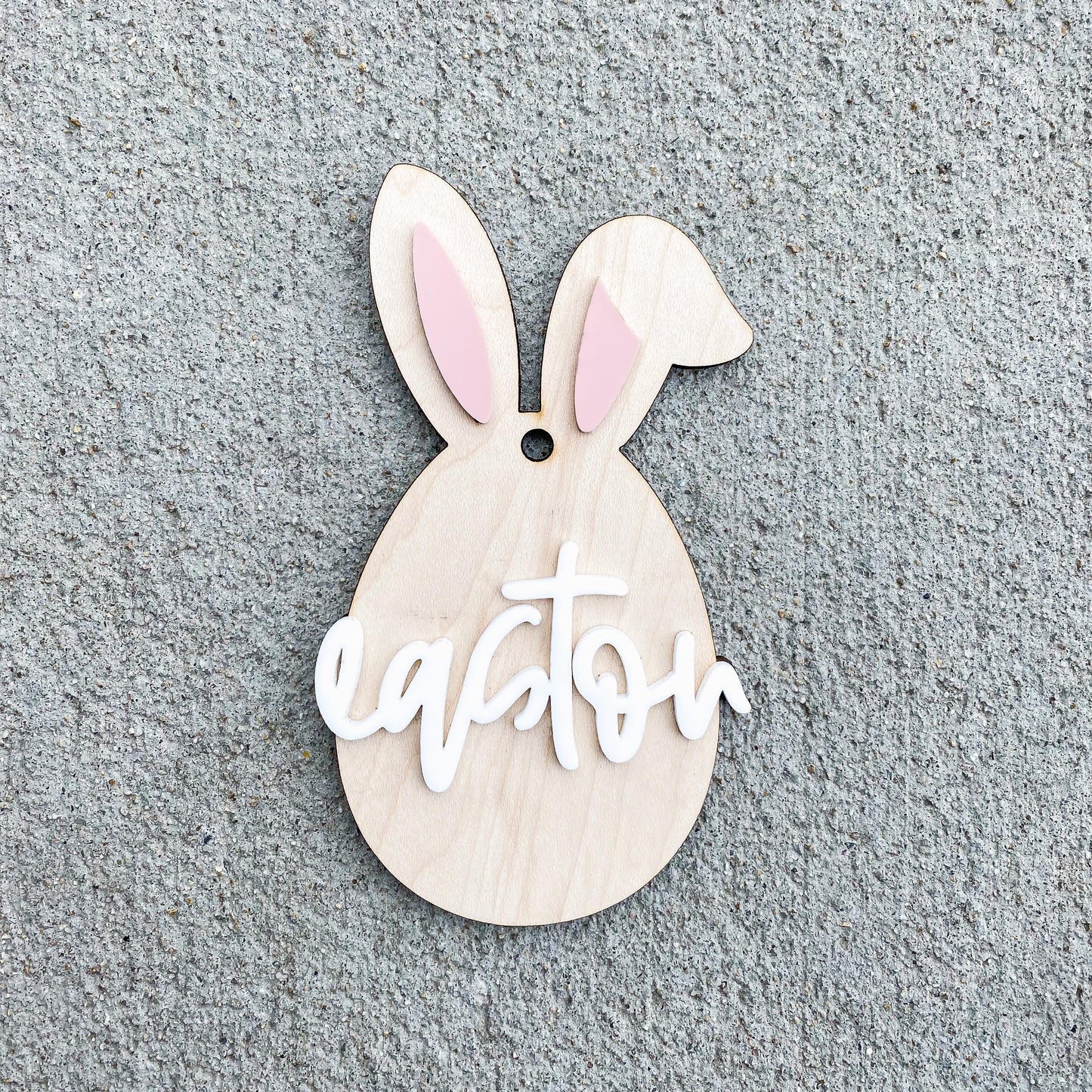 Easter Bunny Basket Tag | Personalized Wood Easter Name Tag