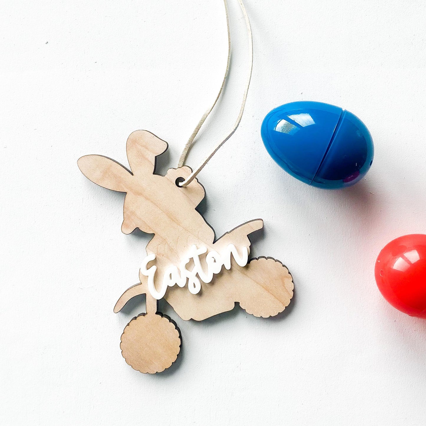 Personalized dirt bike Easter bunny basket tag for motocross kids baskets