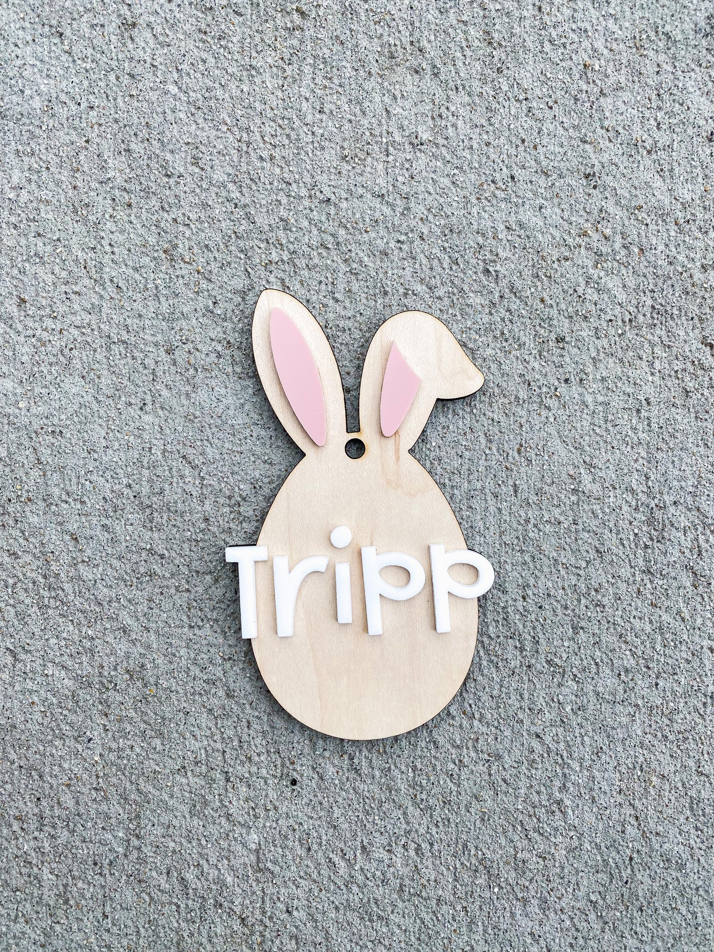 Easter Bunny Basket Tag | Personalized Wood Easter Name Tag